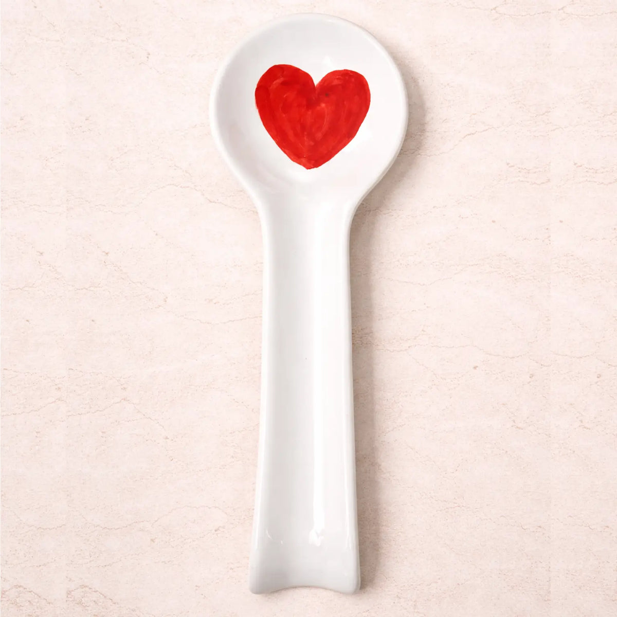 Poggia Mestolo con Cuore Rosso in Ceramica di Vietri - Il Porta Cucchiarella Mamma Art