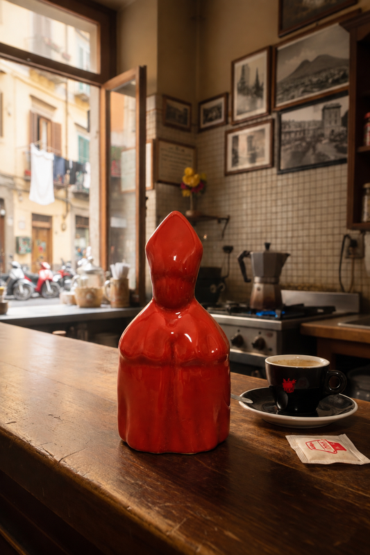 San Gennaro Stilizzato in Ceramica di Vietri - 15 cm Red