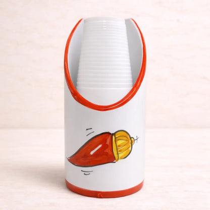 Set Cucina Scaramanzia 3 Pezzi - Ceramica di Vietri - Cornetto Rosso e Oro